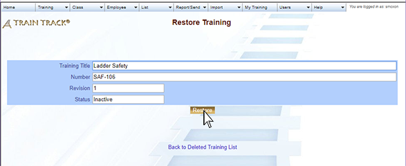 Restore Training