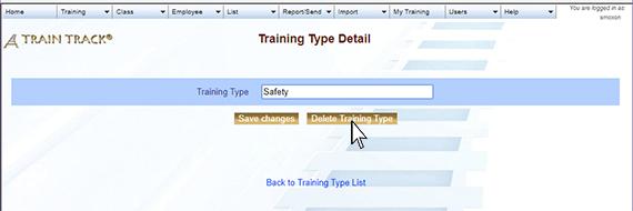Delete training type